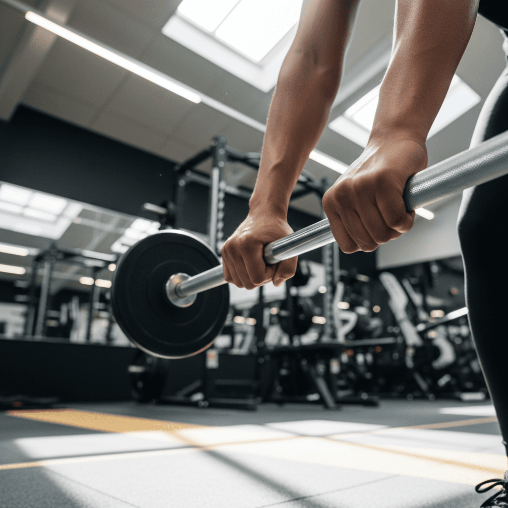 Atleta entrenando con nutrición deportiva especializada en gimnasio moderno